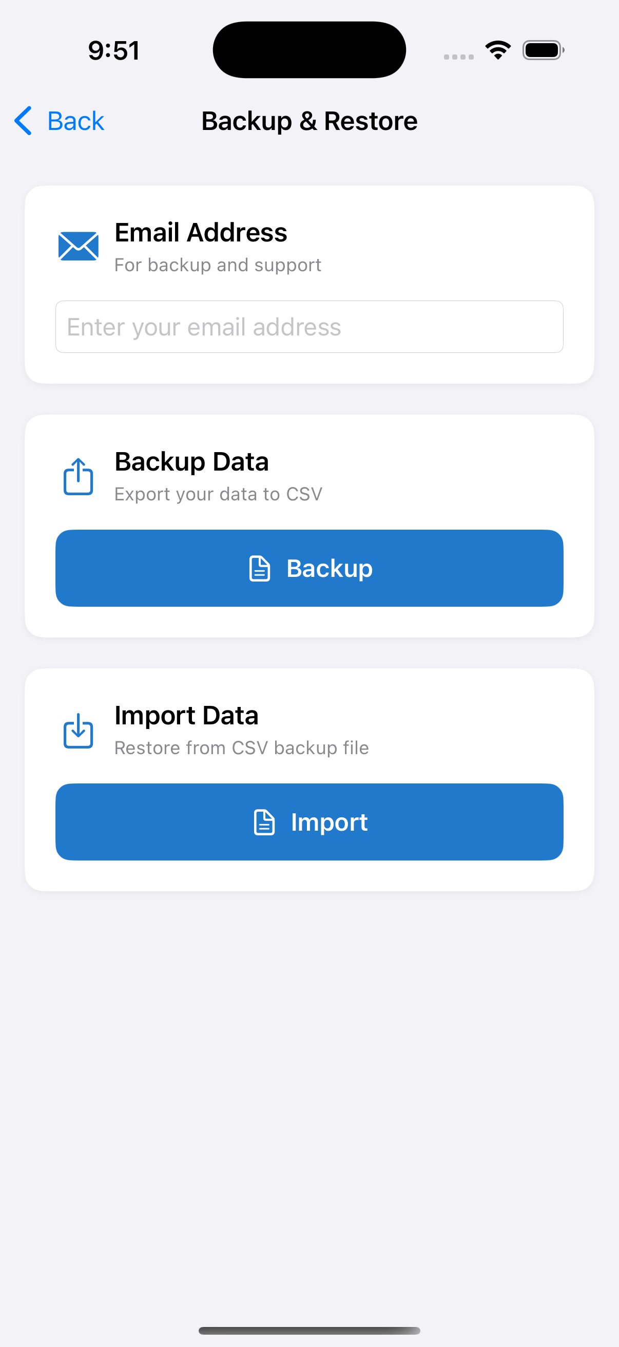 Settings Backup & Restore