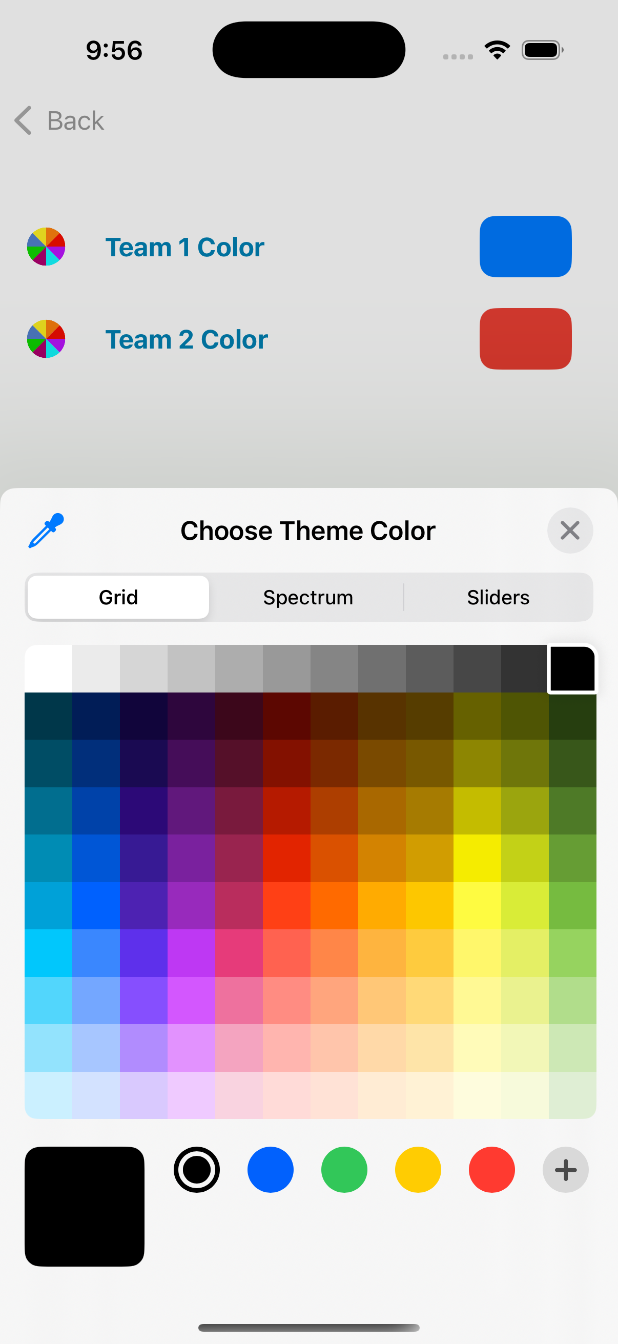 Settings Color Picker
